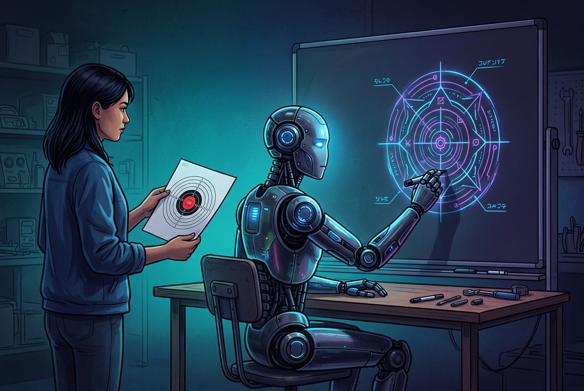 Un robot qui dessine sa propre cible, différente de celle de l'humain